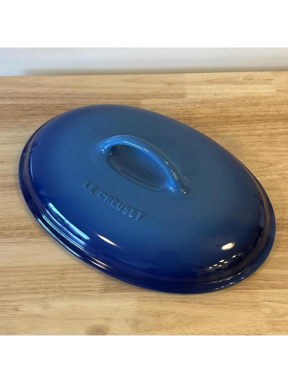 Le Creuset Casserole Lid Only - Oval - Heritage Casserole Dish 12” Long Blue